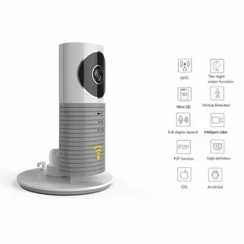 HD 720P Câine Inteligent Cleverdog Acasă WiFi Securitate CCTV, Camera IP Baby Monitor Smart Home Security Camera cu Unghi Larg de 180