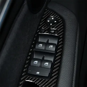 Fibra de Carbon Accesorii Auto Interior Fereastra de Ridicare Panou de Protecție Decalcomanii Acoperi Ornamente Autocolante Pentru BMW X5 E70 X6 E71 2008-