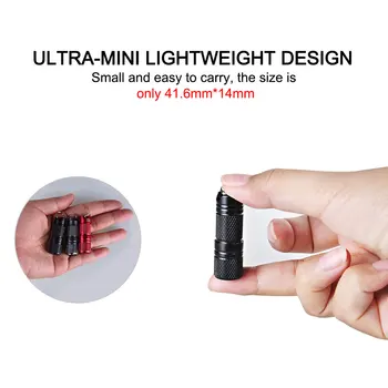 42mm Mini Breloc Lanterna LED-uri 300 Lumen 10180 USB Baterie Reîncărcabilă XPE-R5 Chip rezistent la apa Portabil Mic Breloc Lanterna
