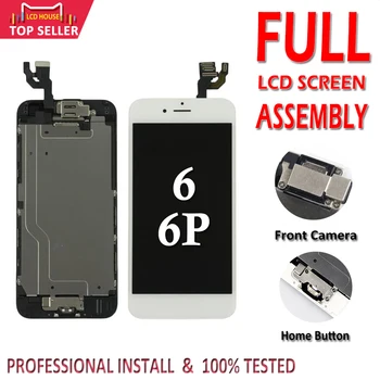 AAA Plin de Asamblare Ecran LCD pentru iPhone 6 Plus 6P Ecran LCD Tactil Digitizer Inlocuire Pantalla cu Butonul Home Camera A1549