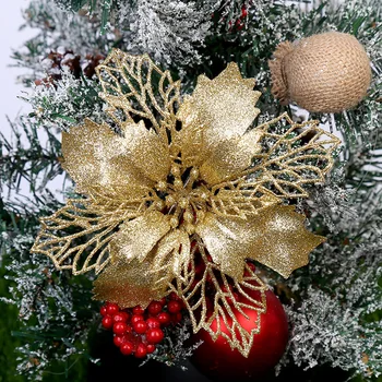 10buc 16cm Crăciun Artificial Flori Tubulare Fals Crăciun Fericit Copac Decoratiuni Pentru Casa Cadouri de Crăciun Ornament An Nou Fericit