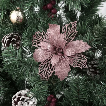 10buc 16cm Crăciun Artificial Flori Tubulare Fals Crăciun Fericit Copac Decoratiuni Pentru Casa Cadouri de Crăciun Ornament An Nou Fericit