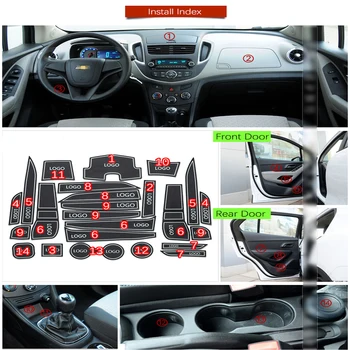 Anti-Alunecare de Cauciuc Poarta Slot Cupa Mat Pentru Chevrolet Trax Tracker Holden 2013 - 2016 Accesorii Autocolant MY13 MY14 MY15 MY16