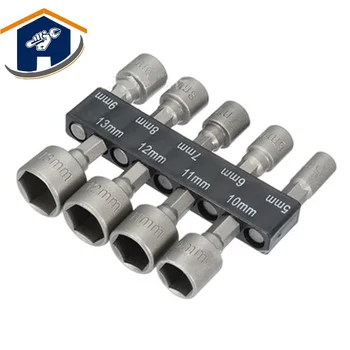 HS Instrumente 9Pcs 5-13mm Magnetic Nut Driver Set Soclu Adaptor 1/4