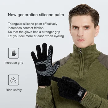 Toamna Iarna Touch Ecran Mănuși Tricotate Pentru Femei Și Bărbați în aer liber, Călărie Non-alunecare de Vânt Mănuși
