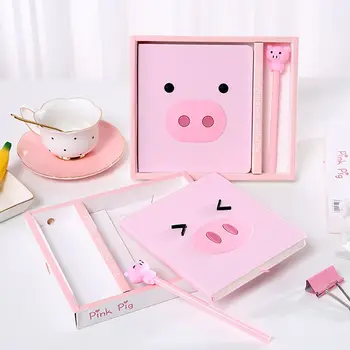 Porc Unicorn Notebook set Drăguț Flamingo Carte Notă, Cu acces gratuit Pix cu gel Jurnal Ziua de Porc Jurnalul Pixuri cu Gel Set Caiet Jurnal Portabil