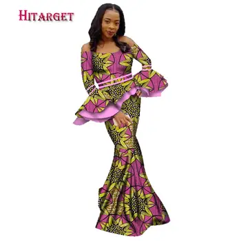 2020 Africane Fusta Seturi pentru Femei Dashiki Bazin Riche Mozaic 2 Bucati de Seturi de Flori Volane Africane Tradiționale de Îmbrăcăminte WY2351