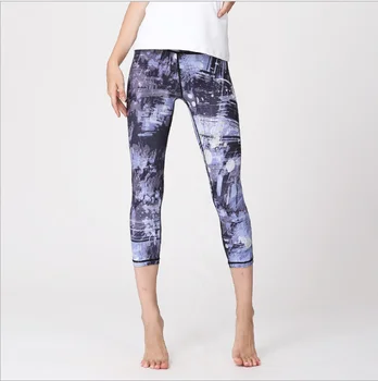 De înaltă Calitate de Îmbrăcăminte din Poliester si Spandex Capri Jambiere Personalizate Femei Sublimare Imprimare Pantaloni de Yoga