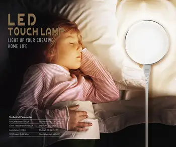 Partea de pat Lămpi cu LED-uri Touch Lampă de Noptieră 12W Putere de Ieșire de Încărcare Rapidă Încărcător Lumina USB Masă de Birou de Birou de Lectură Acasă