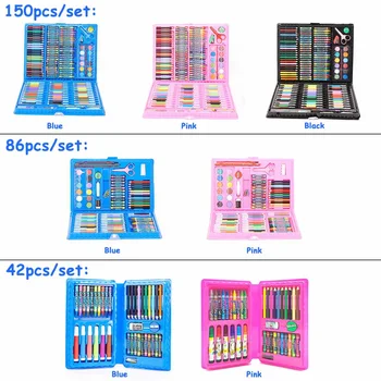 150PCS Creion Colorat Artist Kit Pictura Creion Marker Stilou Perie Instrumente de Desen Set Gradinita accesorii pentru Desen copii Gufts