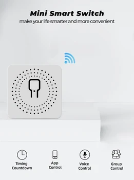 16A MINI Wifi Smart Switch Timer Switch-uri Wireless de Automatizare Acasă Inteligent Compatibil Cu Tuya Alexa de Start Google
