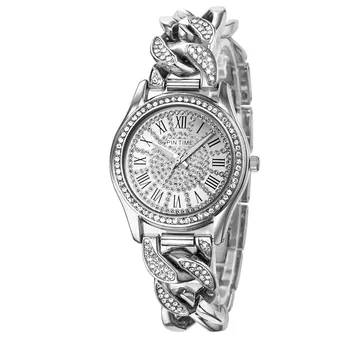 Roman Brățară de Aur Femei Ceasuri de Lux de Brand Cristal Doamnelor Cuarț femei pe încheietura mîinii ceas pentru femei ceas relogio feminino