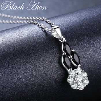 [BLACK DAWN] Real 925 De Bijuterii de Argint Sterlină Femei Drăguț Floare Eleganta Coliere Pandantive KN011