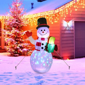 1,5 m de Lumină LED Gonflabile Model de Crăciun, om de Zăpadă Colorate Roti Airblown Păpuși Jucării Casă Curte Mall-uri Xmas Party Decor