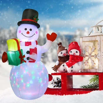 1,5 m de Lumină LED Gonflabile Model de Crăciun, om de Zăpadă Colorate Roti Airblown Păpuși Jucării Casă Curte Mall-uri Xmas Party Decor