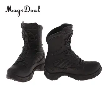 MagiDeal 1/6 Scară Polițistă Militare Pantofi Cizme de Luptă pentru 12 Inch Soldat de sex Feminin Corp de Acțiune Figura Accesorii