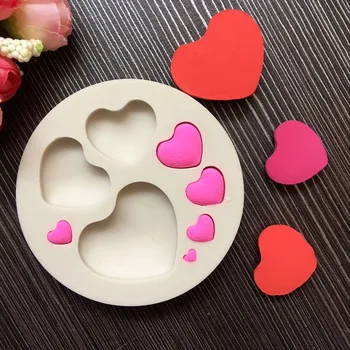 Nouă Dragoste în Formă de Inimă Silicon Decorare Tort de Ciocolata Bomboane de Biscuiti Instrument 3D din Silicon de Calitate Alimentară Săpun Mucegai Instrument de Copt