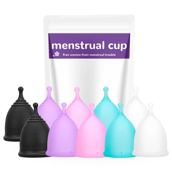 2 BUC de Igienă Feminină Cupa Menstruala din Silicon Medical de Calitate Perioadei Cupa Copa Menstrual de Silicon Medical Reutilizabil Cupa Menstruala