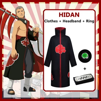 NARUTO lui hidan Cosplay Costum Akatsuki Echipa Costum pentru Femei benzi Desenate Pardesie pentru Bărbați Anime Fermoar Mantie Seturi de Haine+Bentita+Inel