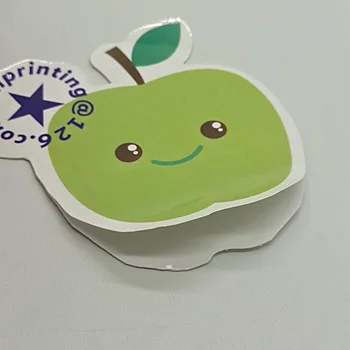 Culoare verde măr tăiat mor autocolant, imprimare etichete personalizate