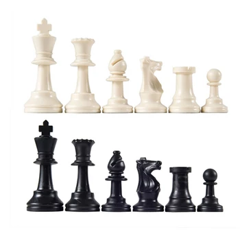 32pcs Plastic Piese de Șah Complet Piesele de Cuvânt Internațional de Șah Alb-Negru Piesă de Șah Divertisment Accesorii