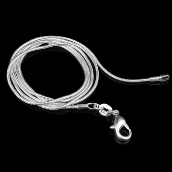 LMNZB Real Argint 925 1MM/2MM 40cm-60cm Mici Slim Rotund Șarpe Lanț Cravată Colier Pentru Femei Bijuterii Fine Cadou LX01/02