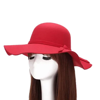 BINGYUANHAOXUAN 2017 Nou Stil Moale Femei Vintage Margine Largă Lână Simțit Bowler Hat Fedora Floppy Cloche Femei Jazz Mari Pălării