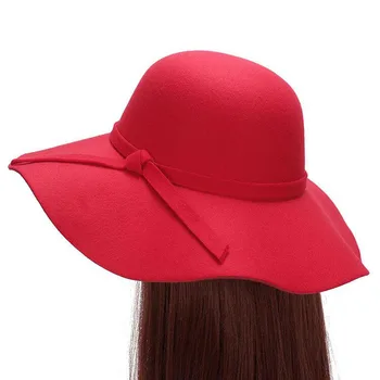 BINGYUANHAOXUAN 2017 Nou Stil Moale Femei Vintage Margine Largă Lână Simțit Bowler Hat Fedora Floppy Cloche Femei Jazz Mari Pălării