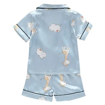Maneci Scurte Copil Bluza Topuri+Pantaloni Scurti Pijamale Pijamale Copii Haine Copii Pijama Seturi Pentru Băieți Și Fete Desene Animate Cerb Print Set Haine