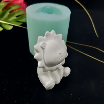 Animale 3D Mini drăguț leu Mucegai Silicon Crăciun tort de decorare DIY ciocolata mucegai lumânare fondant mousse forme de tort instrument