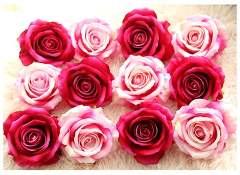 10CM Artificiale Flori de trandafir Roșu capete de mătase DIY nunta aranjament de flori magazin fereastra de afișare hotel de perete decor acasă 1 BUC