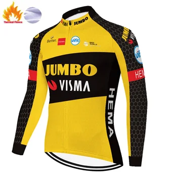 2021 NOUA echipa JUMBO VISMA mens jersey ciclism de Iarnă Lână Termica Biciclete maneca lunga Moutain Bike jersey invierno bărbați