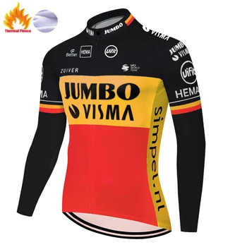2021 NOUA echipa JUMBO VISMA mens jersey ciclism de Iarnă Lână Termica Biciclete maneca lunga Moutain Bike jersey invierno bărbați