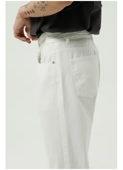 IEFB Uzura Bărbați 2021 Primăvară Noul Negru Și Alb de Bază Simplu Blugi Barbati Slim Moda Direct Pantaloni de Bumbac Pentru bărbați Liber Y5062