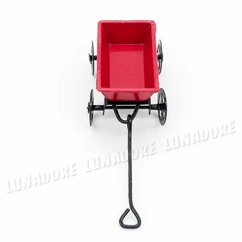 Odoria 1:12 Miniatură Rosu Trailer Căruța Mașină Instrument De Gradina Din Metal Păpuși Zână Accesorii De Gradina