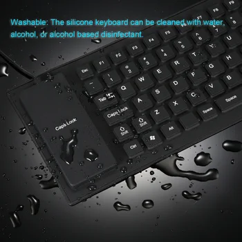 85 Taste Tastatura Pliabila Flexibil Rollup USB cu Fir de Silicon, rezistent la Apa Lavabil pentru PC Notebook Laptop rezistent la Praf