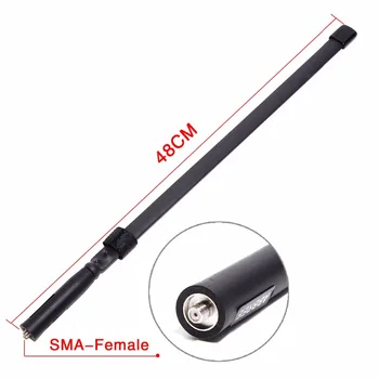 ABBREE SMA-F Conector de sex Feminin Dual Band 144/430Mhz Pliabil CS Tactice Antena De Emisie-Receptie Baofeng UV-5R UV-82-AR F8Radio