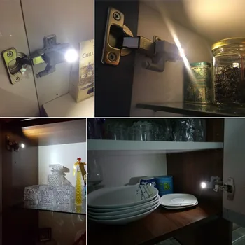 10 buc Universal Interior Balama LED Senzor lampa de 0,3 W LED-uri de lumină Cabinet Dulap Usa de Dulap Cu 3 Led-uri lumina de Noapte Comuta Automat PE OFF