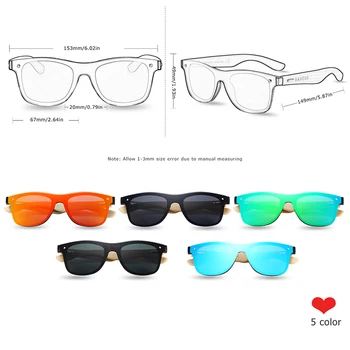 BARCUR Noi Polarizate Bambus ochelari de Soare pentru Barbati Femei lucrate Manual din Lemn de Ochelari de Soare Negru Lentile UV400 Ochelari de oculos de sol