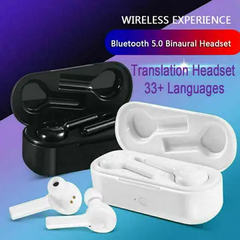 32 de limbi portabil instant translator voce pentru Căști fără fir Bluetooth Traduce pavilioane timp Real ureche traducerea pentru căști