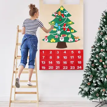 OurWarm DIY Tesatura Simțit Calendar Advent, cu Buzunar Pom de Crăciun Calendar de Perete Agățat de Crăciun, de Anul Nou Produs de Decorare