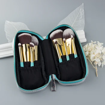 Anmor 9PCS Mini Moale Set de Perii Machiaj Kit Portabil Pensula Kabuki Pentru Make-up Cosmetice Profesionale Geanta de Voiaj pincel pentru maquiagem