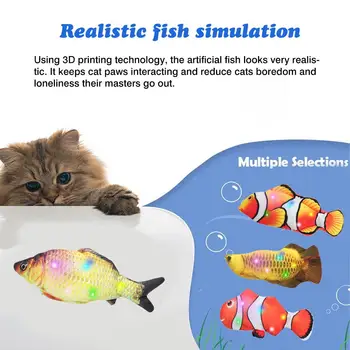 Animale de companie Jucărie Electrice Pisică Jucărie de Pluș Interactiv 3D Electronice USB Musca Rezistent Mesteca Molar Mișcare de Dans Pește Jucărie Pisoi Kitty Jucarii