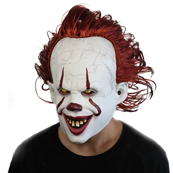 Capitolul Doi Joker Pennywise LED Masca Joker Groază Mască de Latex Cosplay Casca cu Masca de Par Petrecere de Halloween Cosplay Prop