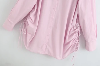 Supradimensionat Tricou Femei Toamna Anului 2020 Noua Moda De Culoare Roz Complet Maneca Bluza De Bumbac De Înaltă Calitate Moderne Doamna Plus Dimensiune Camasi