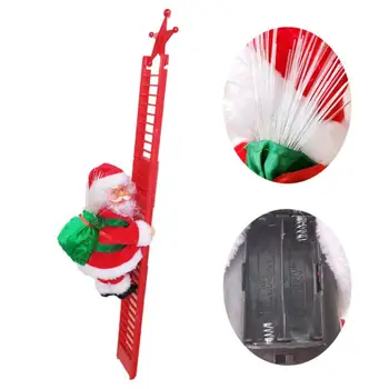 Crăciun Electric Moș Crăciun Alpinism Scara Papusa Muzica Creative Xmas Decor Copil Jucărie Cadou 2020 Ornament De Crăciun Decor Petrecere