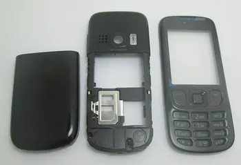 Silver Black Metal Classia Capac Carcasa Rama Cazul Tastatura Tastatura pentru Nokia 6303 6303c cu instrumentele deschise