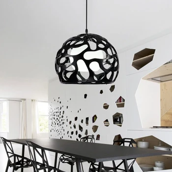 Pandantiv modern lumini alb/negru culoare abajur stil mansardă, bucătărie, sală de mese rășină corp de iluminat suspendu lampă de pandantiv