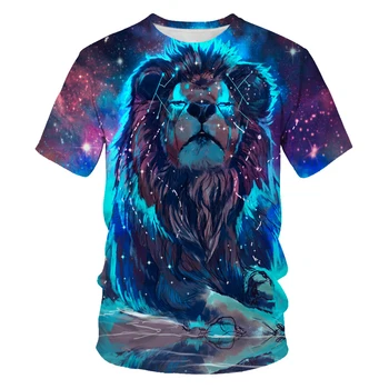 Noul magic de vară pentru bărbați animal tigru față de tricouri imprimate 3D leu tigru majestic casual moda T-shirt Harajuku mari dimensiuni 6X