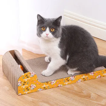 Pisica Zgarieturi Bord Carton Ondulat Scratch Pad Pisoi Scratcher Pat Amuzant Joc Jucării Noi